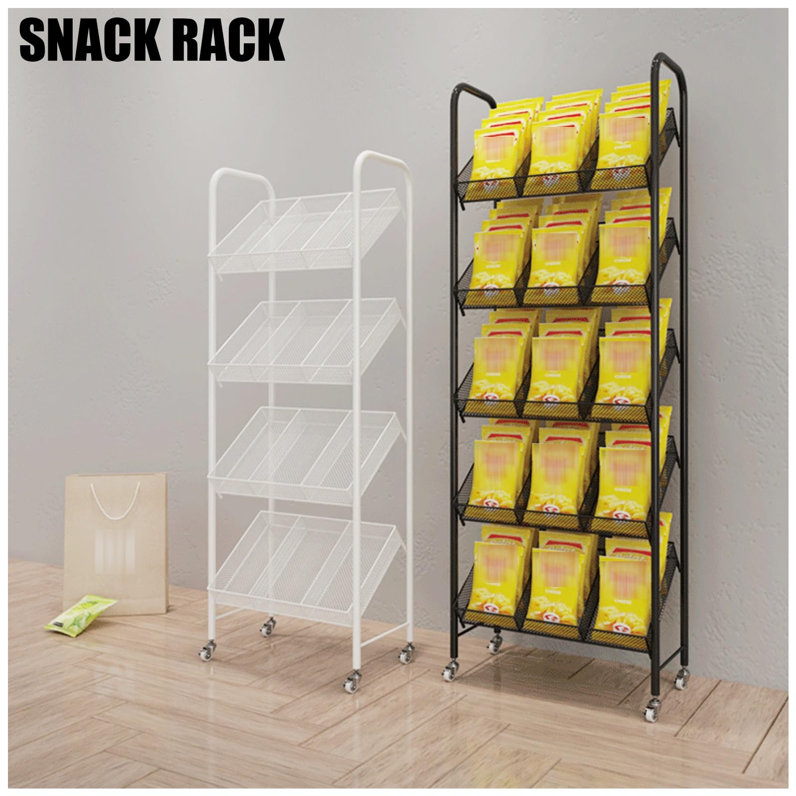 Amazon｜ディスプレイラック、オーガナイザー、キャスターとフック付き